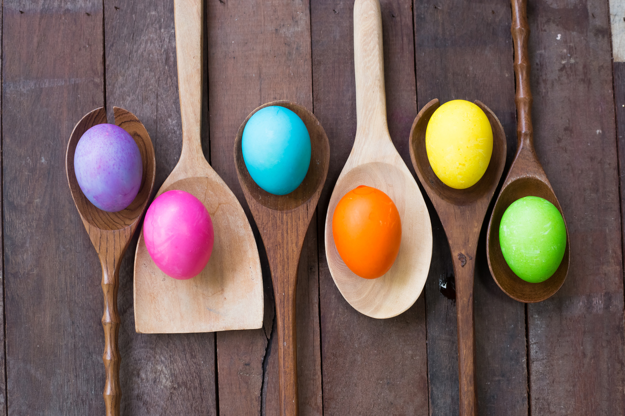 dyeing Easter eggs