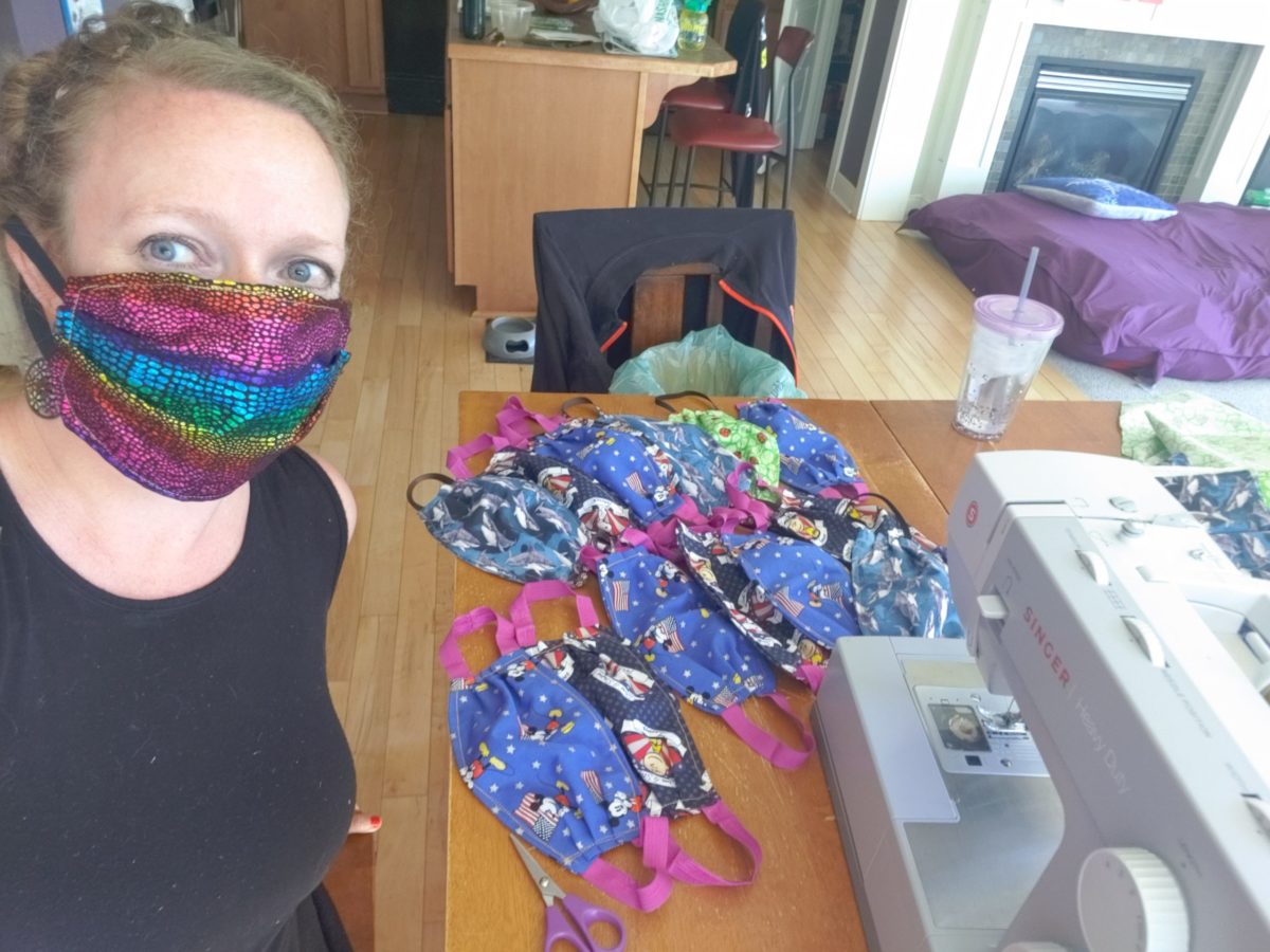 Sewing masks: picture of Amy Bet