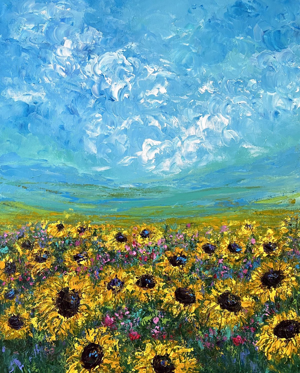 One of the paintings Meenakshi Sinha auctions on her site to raise money for community organizations.