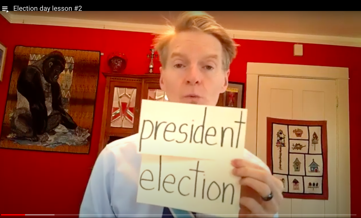 Mr. Gallagher teaching kids voting