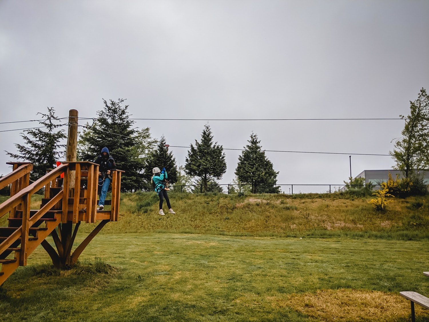 Zip line at high trek 