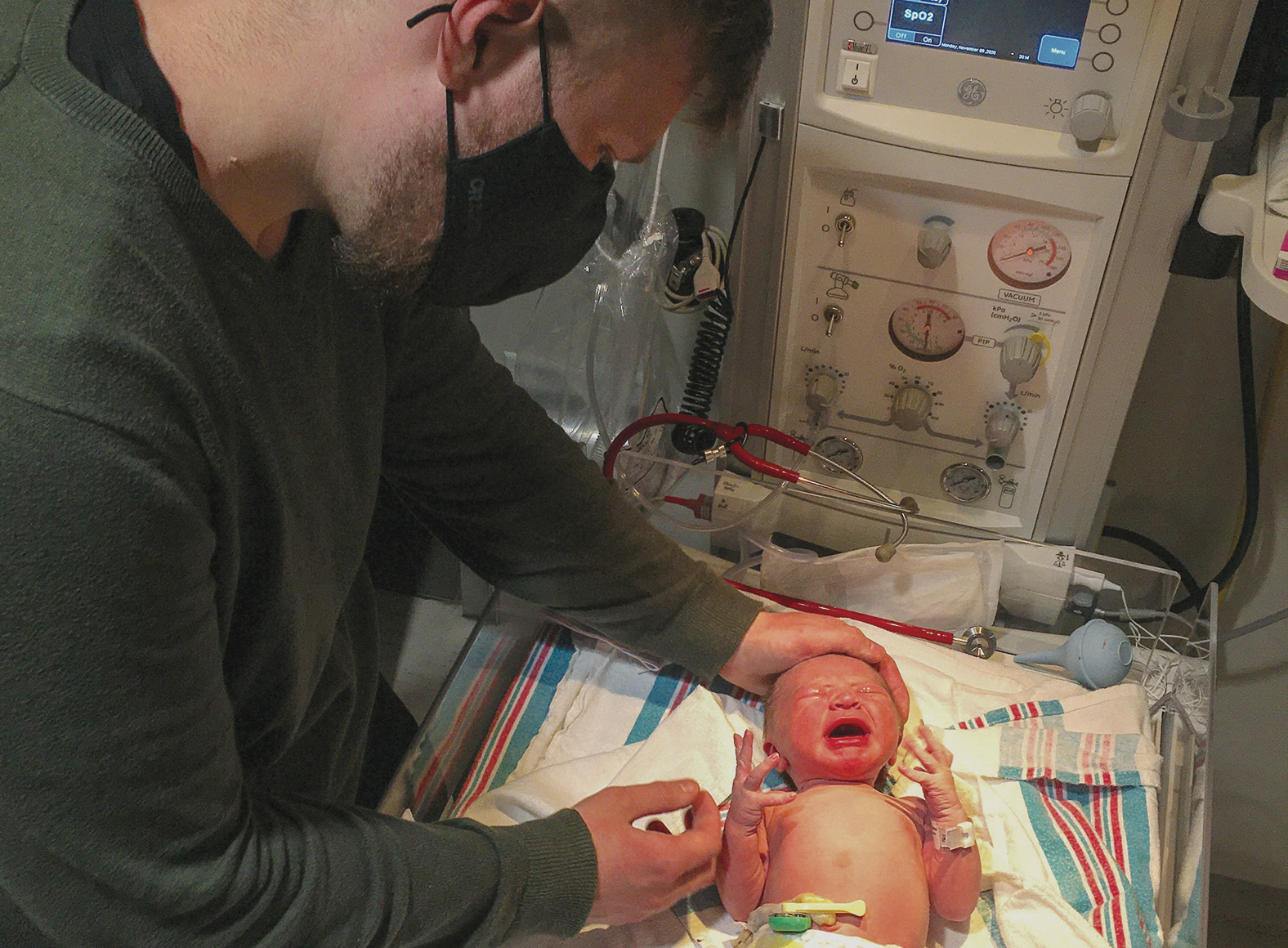 Meeting newborns from behind a mask