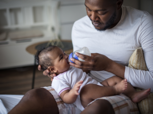 Wonderland Child & Family Services - Father bottle feeding an infant in his lap