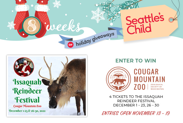 Seattle's Child 8 Weeks of Holiday Giveaways: Enter to win tickets to the Issaquah Reindeer Festival