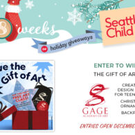 Seattle's Child 8 Weeks of Holiday Giveaways: Enter to win the Gift of Art from Gage Academy of Art