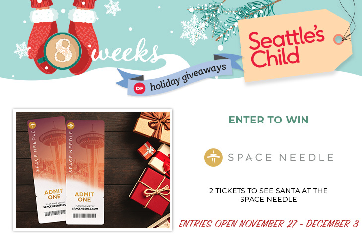 Seattle's Child 8 Weeks of Holiday Giveaways: Enter to win tickets to see Santa at the Space Needle