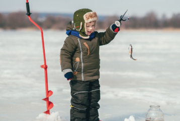 Ice fishing family fun