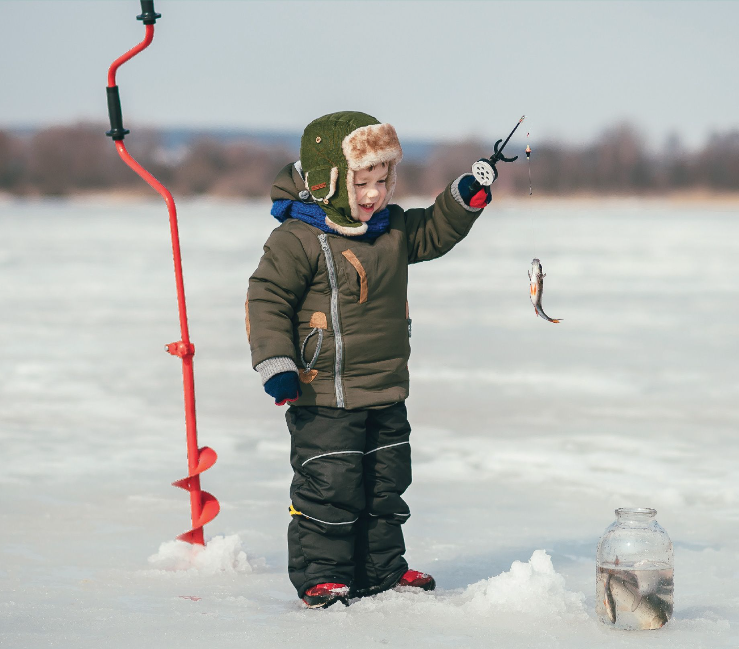 Ice fishing family fun