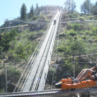 The alpine coaster starts with an uphill climb