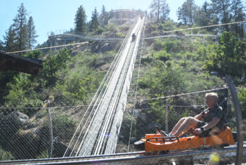 The alpine coaster starts with an uphill climb