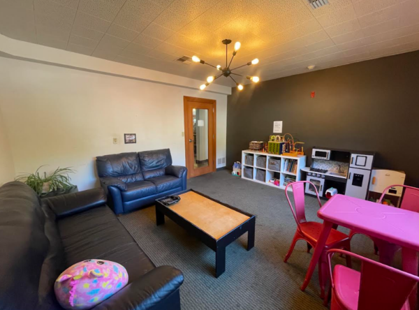 Play space at a kid friendly coffee shop in Seattle