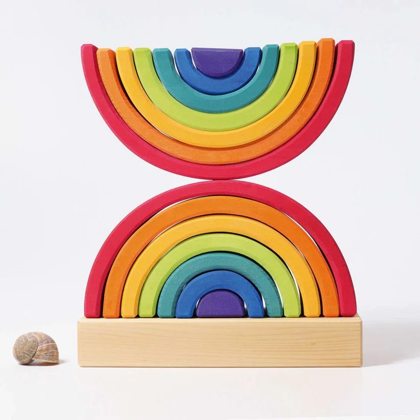 Clover Toys - Grimm's Wooden Rainbow Stacking Tower