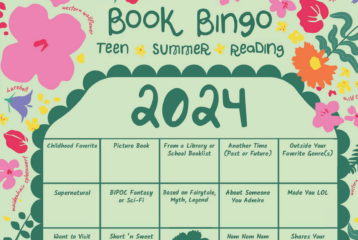 Book bingo card for teen