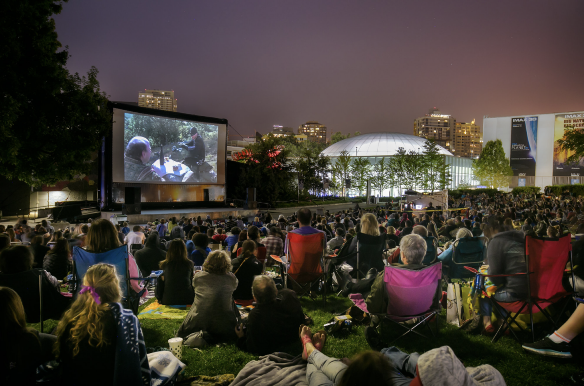 Movies at the Mural. (Photo courtesy: Seattle Center Flickr).