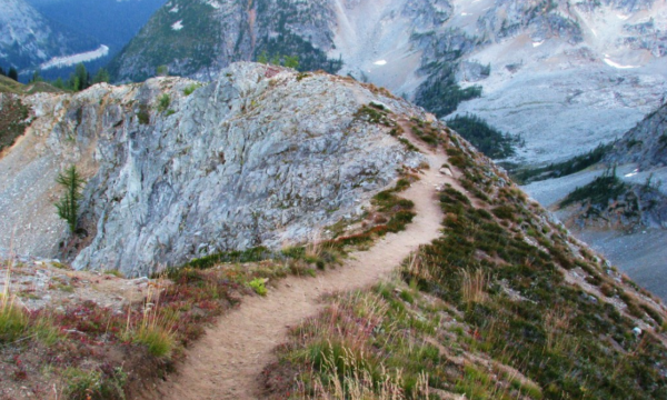 Golden larches along the Maple Pass Loop trail in Washington’s North Cascades.