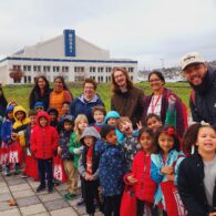 Students and chaperones from Sammamish Montessori School visiting MOHAI in Seattle