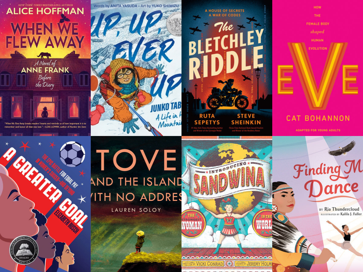 8 book covers lined up.