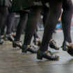 Irish folk dance in contemporary Irish black shoes