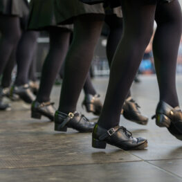 Irish folk dance in contemporary Irish black shoes
