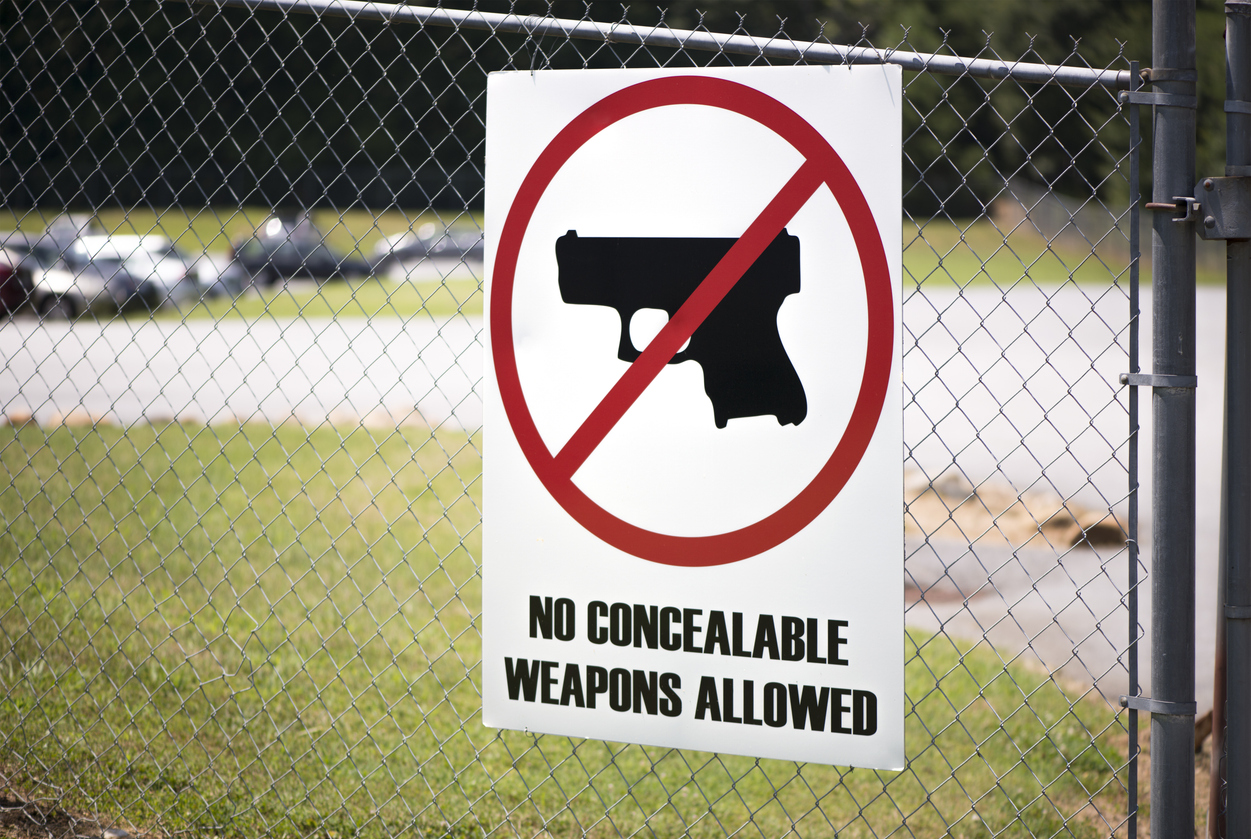 No concealed weapons zone