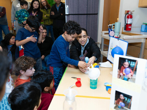 Montessori student's science fair demonstration 