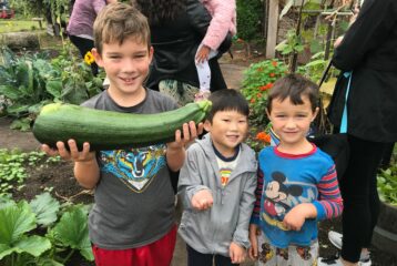 Children play together at Seattle PlayGarden’s inclusive summer free play program.