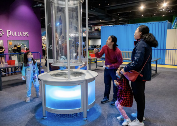 hildren and adults playing together at Community Access Night at Imagine Children’s Museum in Everett